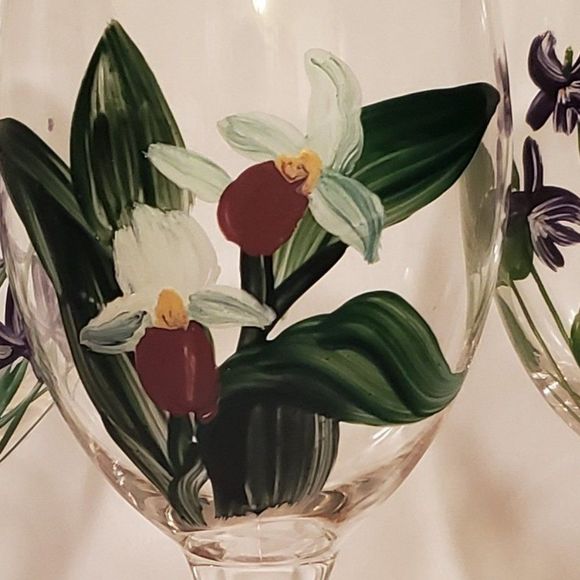 Vintage Hand Painted Wine Glasses Set - Picture 7 of 7